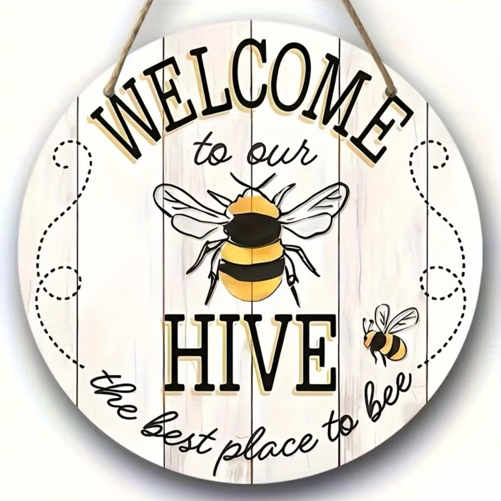 Welcome to Our Hive Wall Decor - Yellow and Black, NEW